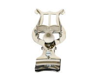 Obrac 1240N Estante de Trompete Niquelada com Pinça para Campânula Obrac 1240N Estante de Trompete Niquelada com Pinça para Campânula